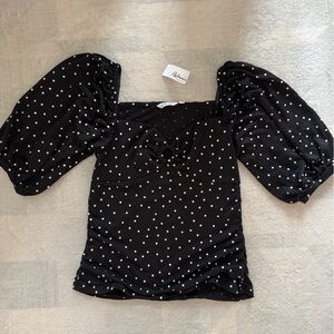 Reitmans Black and White Polka Dot Top